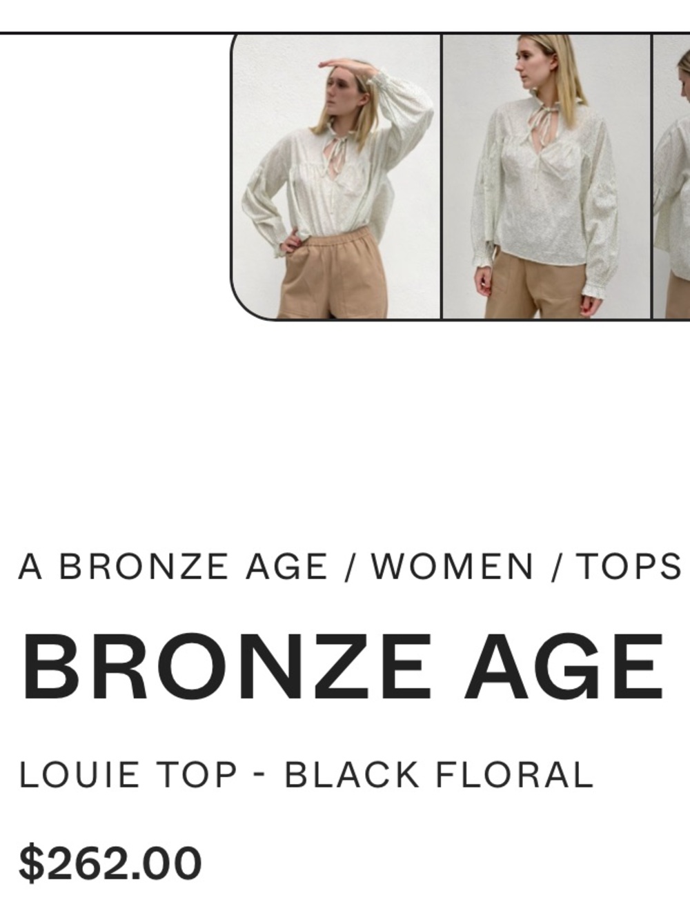 BRONZE AGE LOUIE TOP - BLACK FLORAL $262.00. |PTP- 25” | L- 25” - Picture 15 of 16